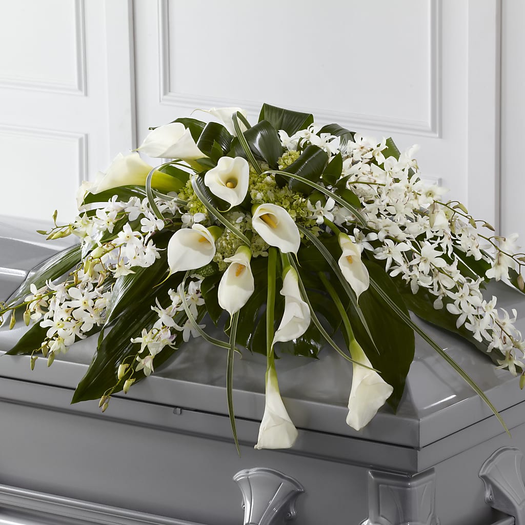 Angel Wings Casket Spray – Flajes Flowers, Nutley NJ