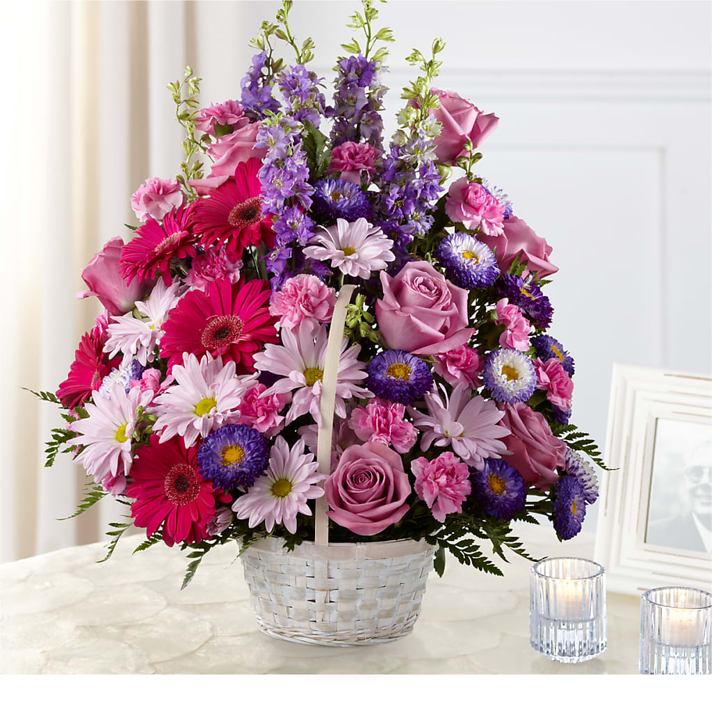 Pastel Peace Basket – Flajes Flowers, Nutley NJ