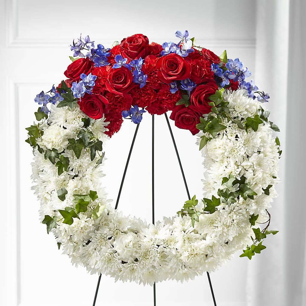 Patriotic Passion Wreath – Flajes Flowers, Nutley NJ