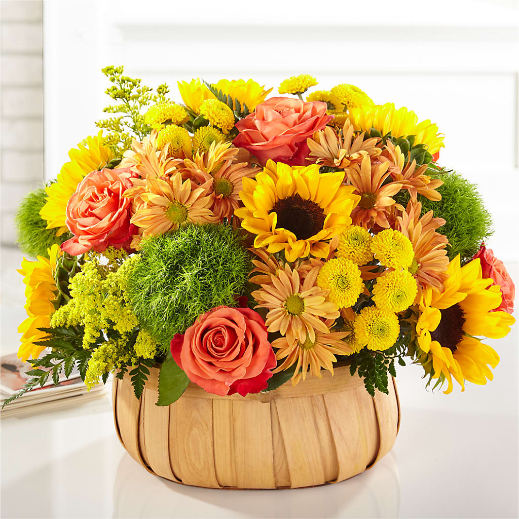 Harvest Sunflower Basket – Flajes Flowers, Nutley NJ