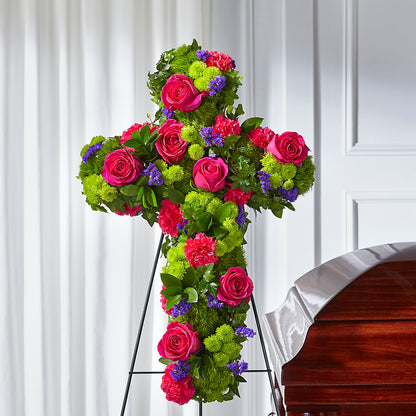Tribute Rose Floral Cross –  Flajes Flowers, Nutley NJ