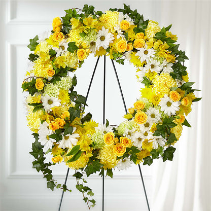 Golden Remembrance Wreath –  Flajes Flowers, Nutley NJ