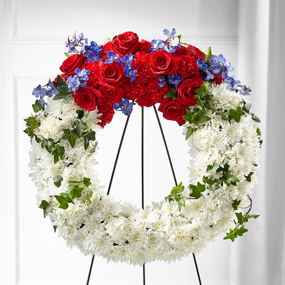 Patriotic Passion Wreath –  Flajes Flowers, Nutley NJ