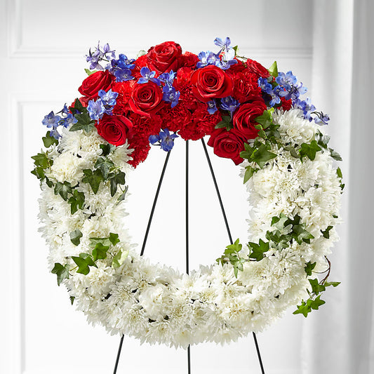 Patriotic Passion Wreath –  Flajes Flowers, Nutley NJ