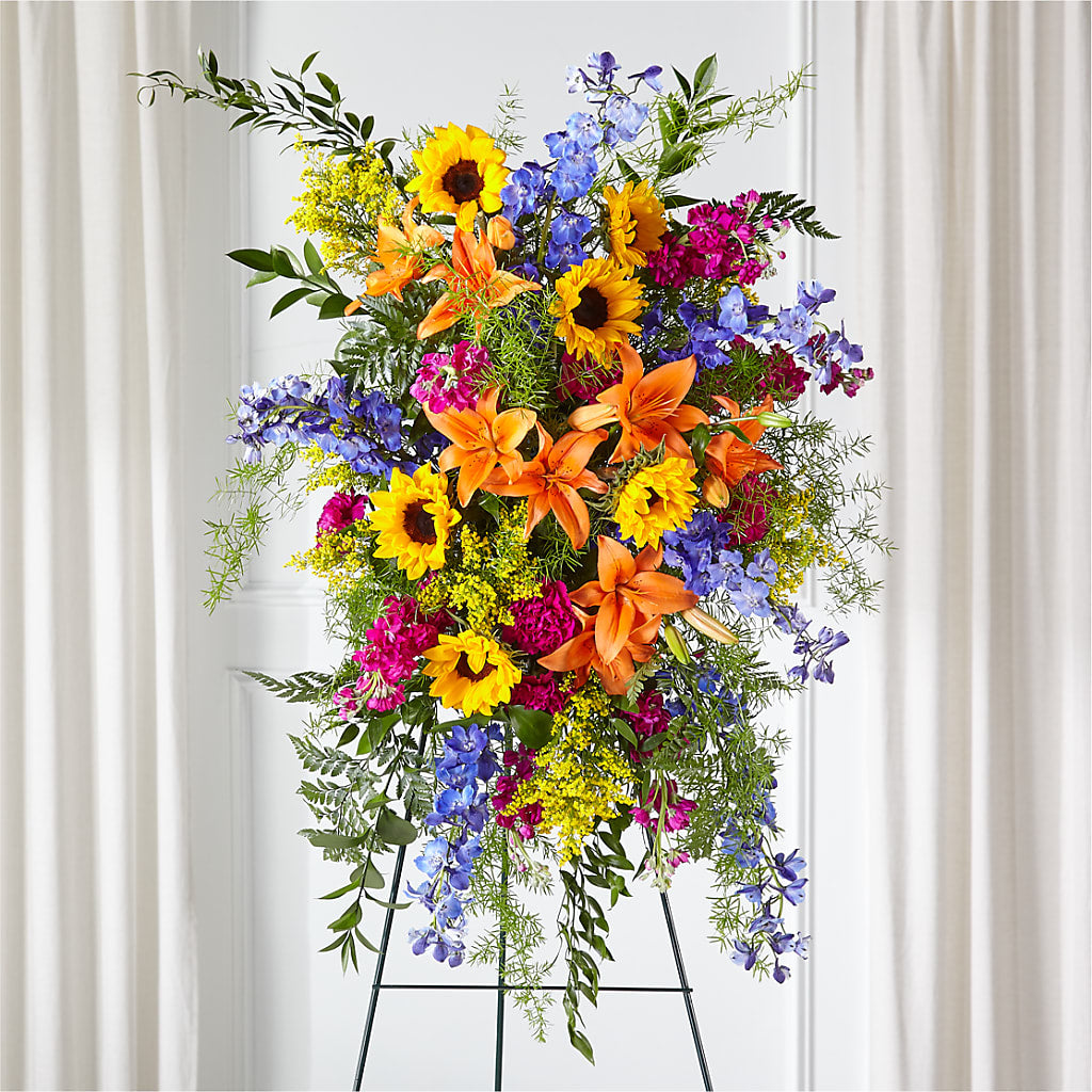Sunlit Memories Standing Spray (Standard) –  Flajes Flowers, Nutley NJ