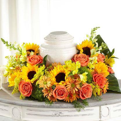 Faithful Sunflower Cremation Adornment –  Flajes Flowers, Nutley NJ