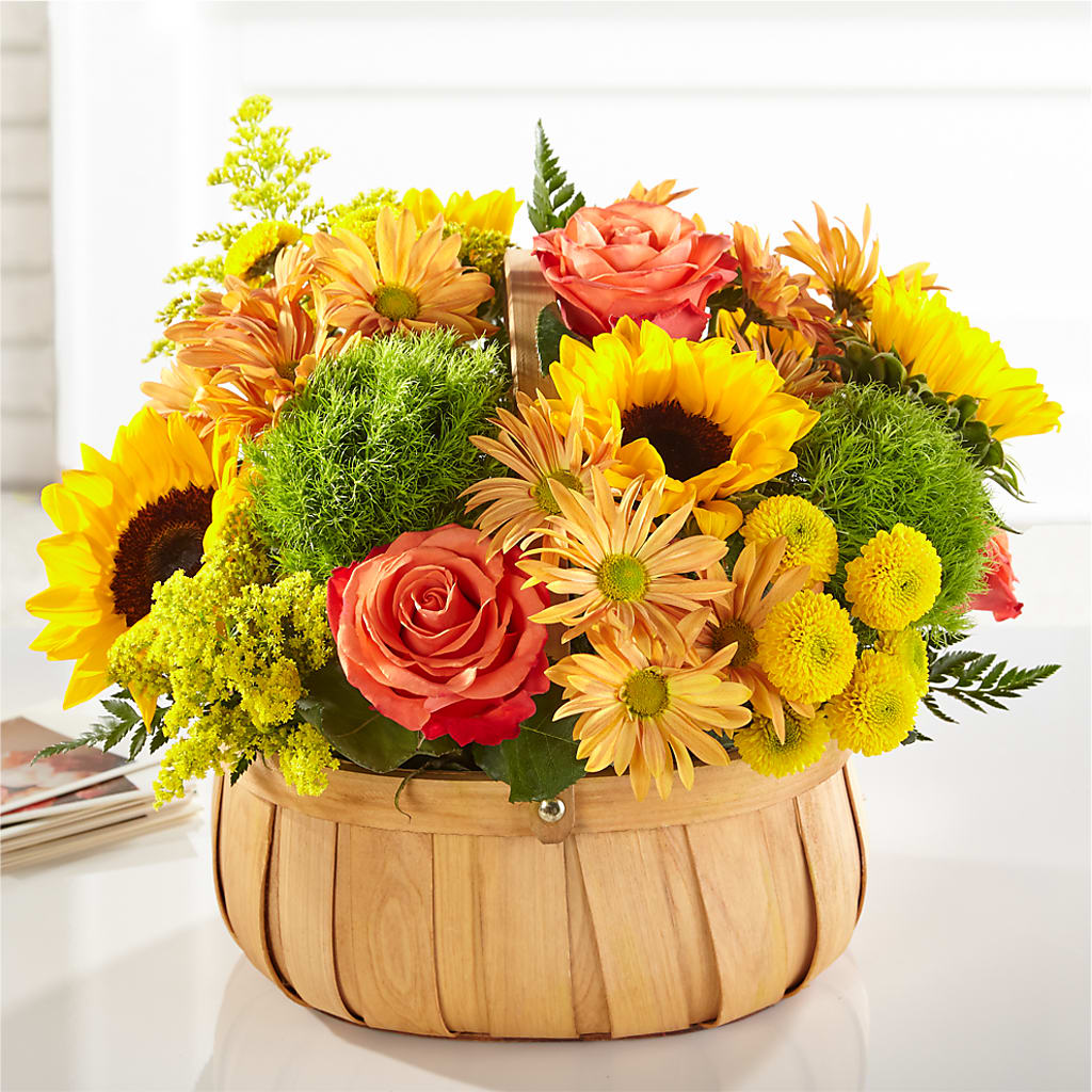 Harvest Sunflower Basket –  Flajes Flowers, Nutley NJ