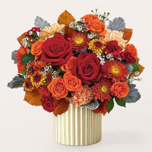 Merlot Bouquet with Ivory Vase –  Flajes Flowers, Nutley NJ